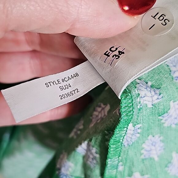 NWOT J.crew 16 Short Sleeve Cinch tie Waist shirt dress green - Picture 9 of 11